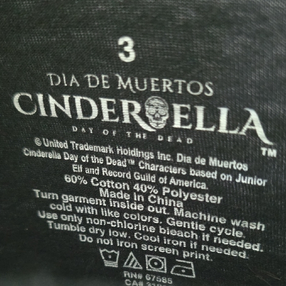 Cinderella Dia de Muertos Black Tee - Picture 2 of 6